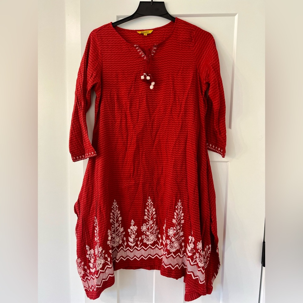 Global Desi Red Dress, Size Medium
